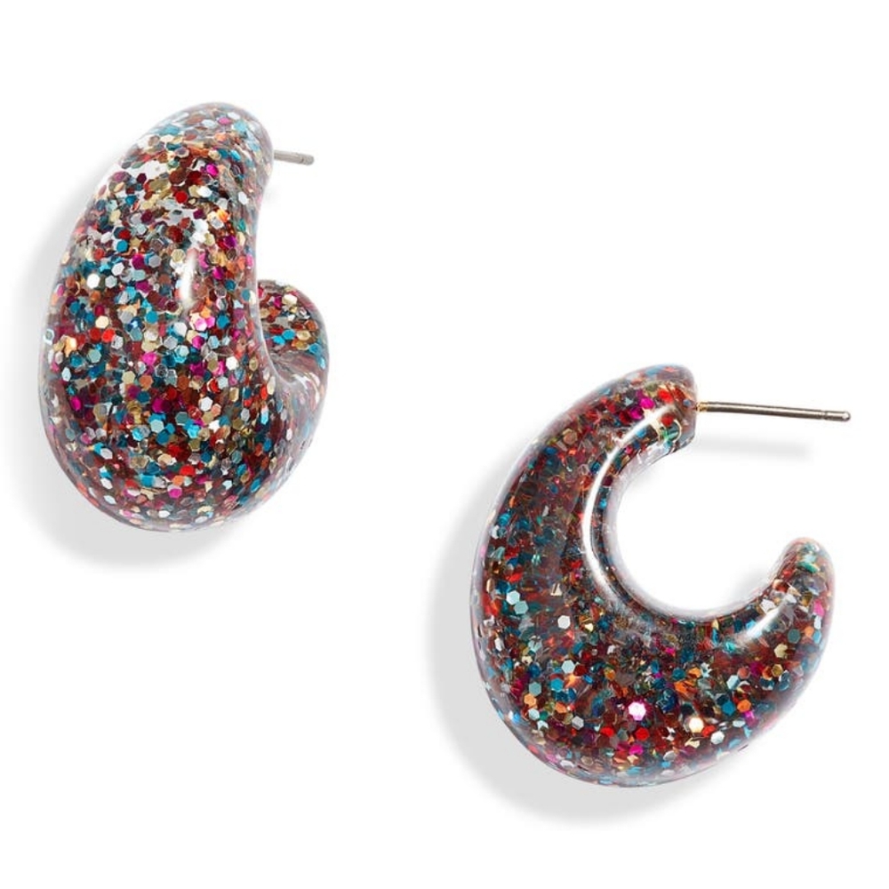 🎉HP🎉 NEW Kate Spade Glitter Huggie Earrings